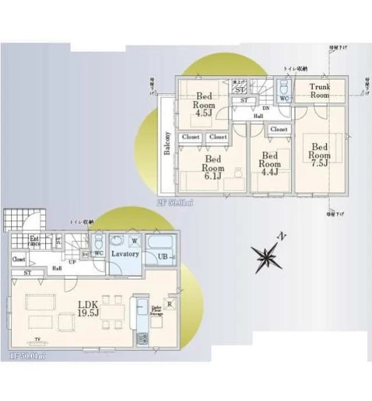 東京都清瀬市中里6丁目 新築戸建 13号棟の間取り図