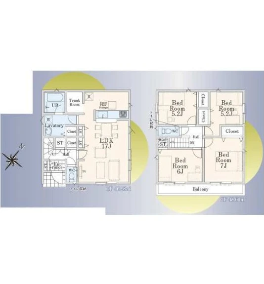 東京都清瀬市下宿1丁目 新築戸建 1号棟の間取り図