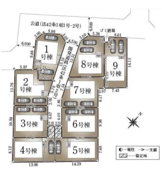 東京都清瀬市下宿1丁目 新築戸建 9号棟の区画図