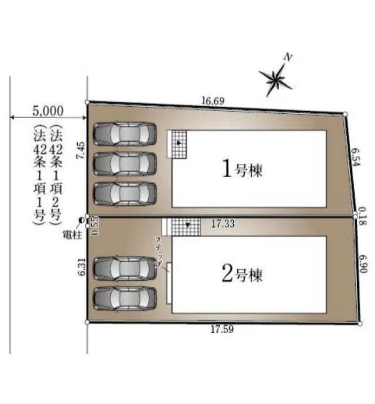東京都清瀬市下清戸1丁目 新築戸建 2号棟の区画図
