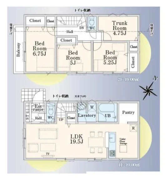 東京都清瀬市下清戸1丁目 新築戸建 2号棟の間取り図