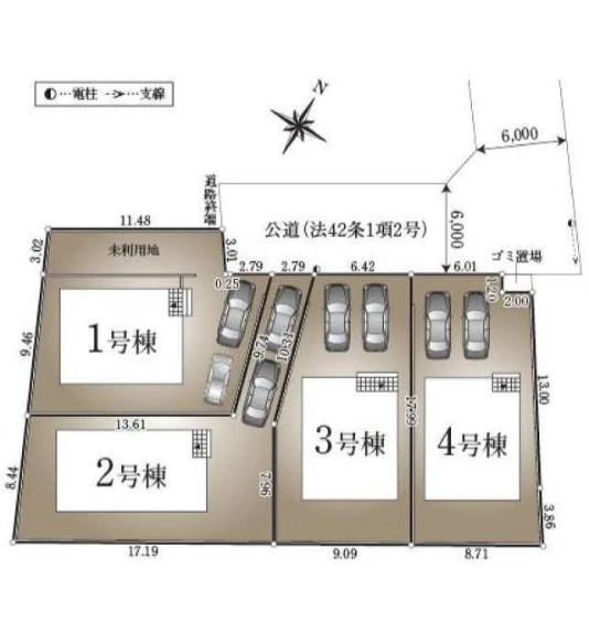 東京都清瀬市下清戸4丁目 新築戸建 4号棟の区画図