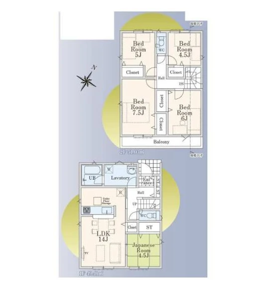 東京都清瀬市下清戸4丁目 新築戸建 4号棟の間取り図