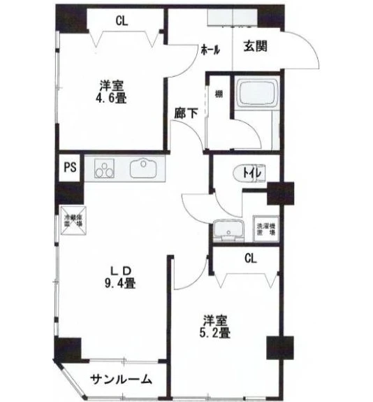 富士見台マンションの間取り図